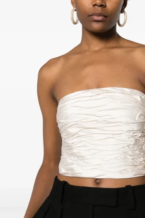 Top bianco a fascia arricciato Peserico donna