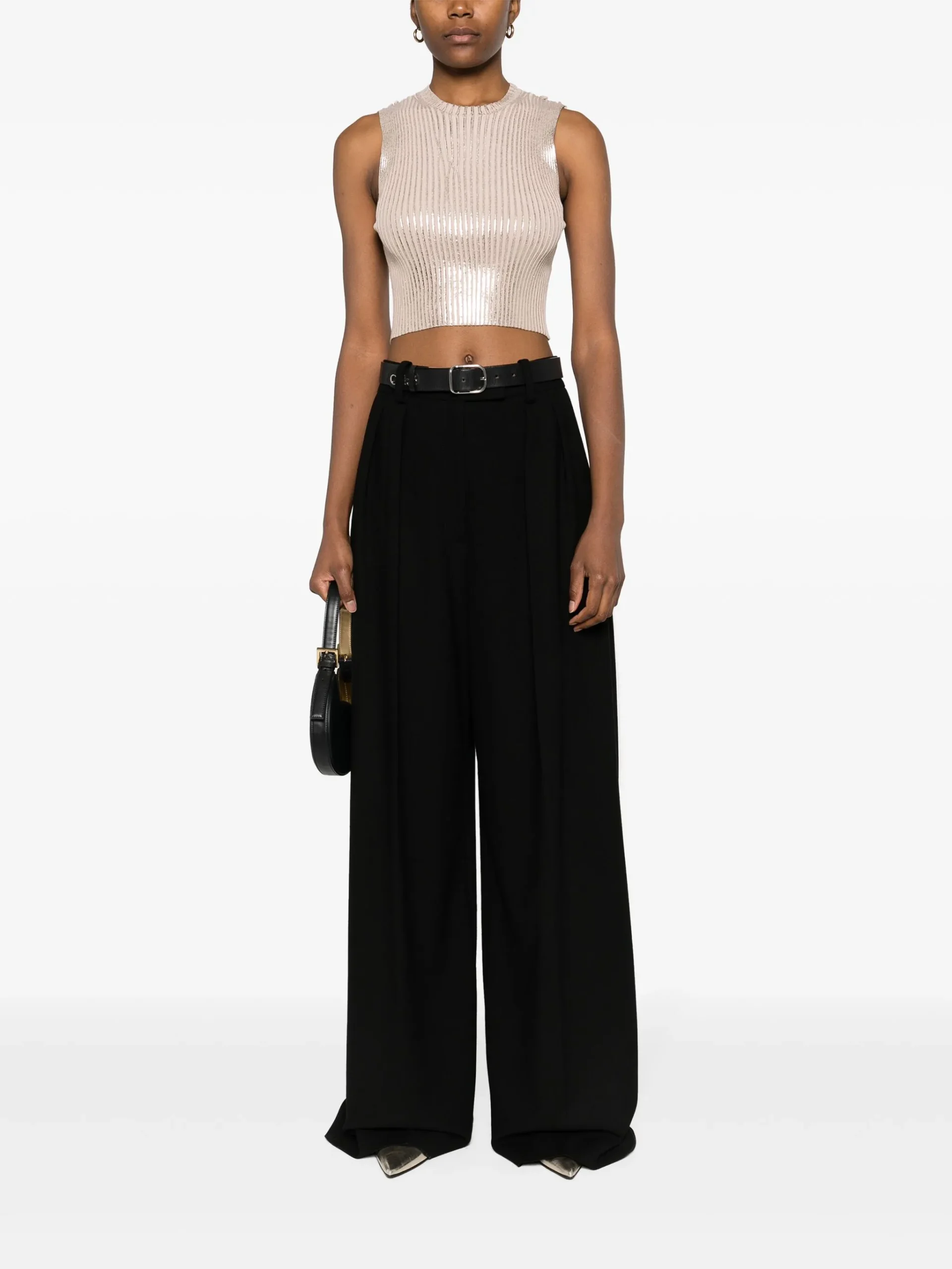 Top smanicato oro Peserico donna