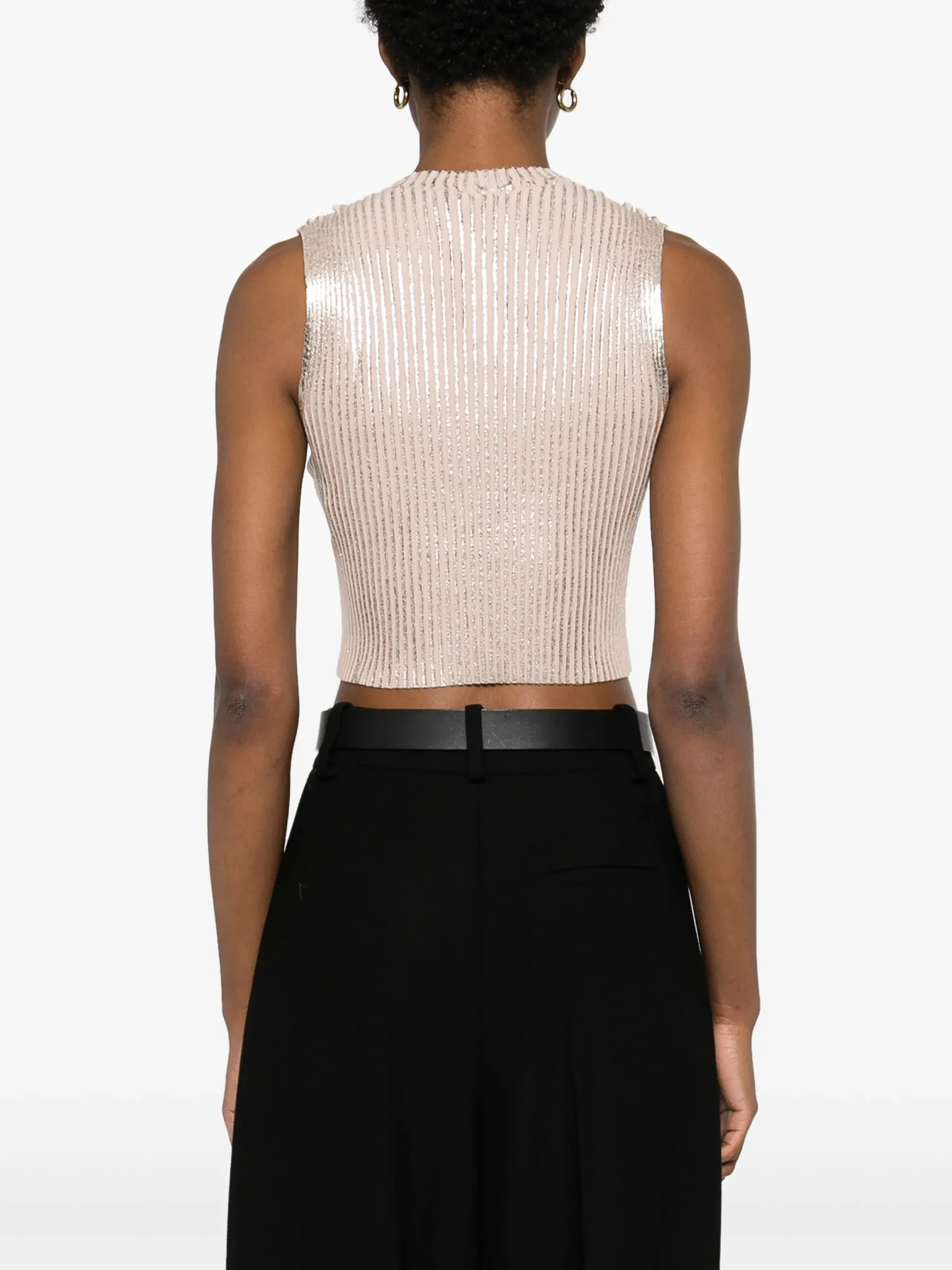 Top smanicato oro Peserico donna - immagine 5