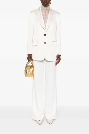 Blazer beige in raso Peserico donna