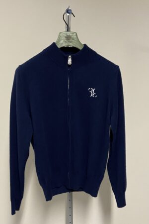 Maglione blu full-zip in cashmere Billionaire uomo