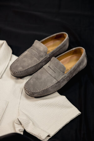 Mocassini scamosciati grigi Cerruti 1881 uomo