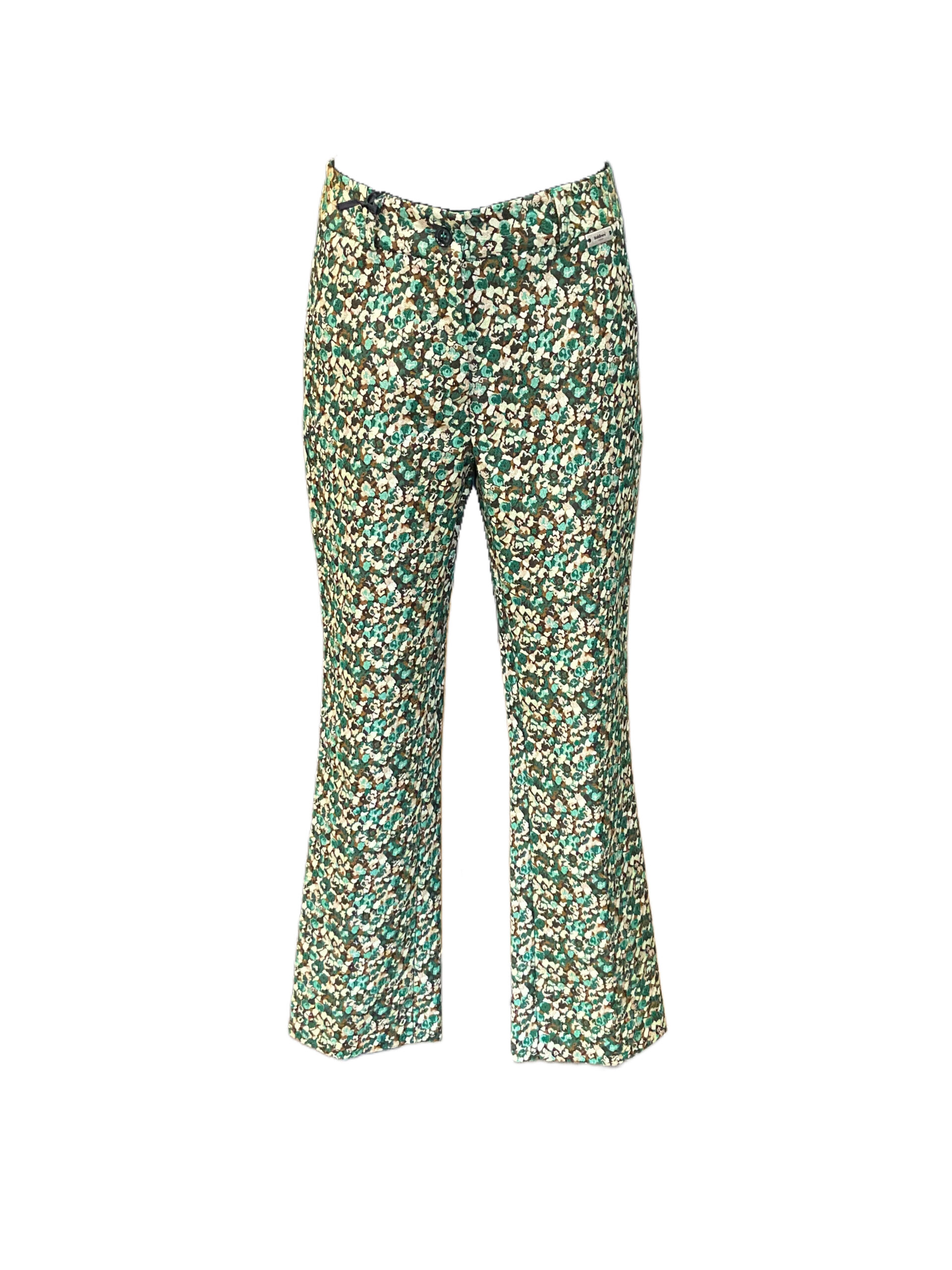 Pantaloni floreali verde Baldinini donna