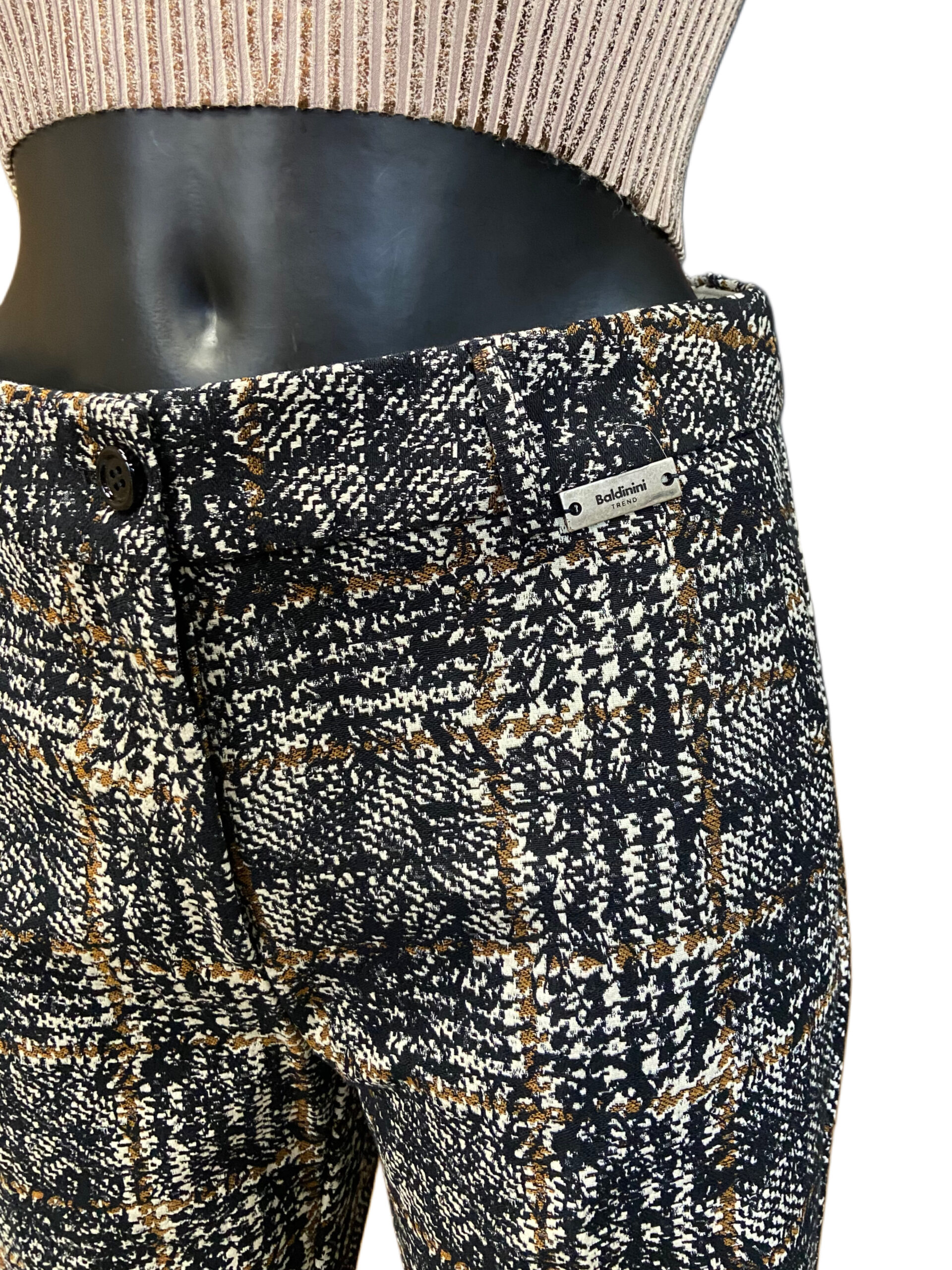 Pantaloni a quadri neri Baldinini donna - immagine 2