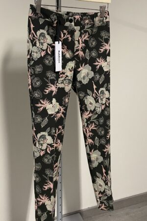 Pantaloni floreali neri slim fit Baldinini donna
