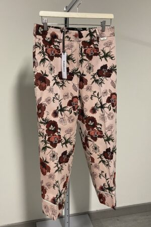 Pantaloni floreali rosa slim fit Baldinini donna