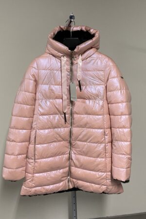 Piumino lungo rosa reversibile con cappuccio Trussardi donna