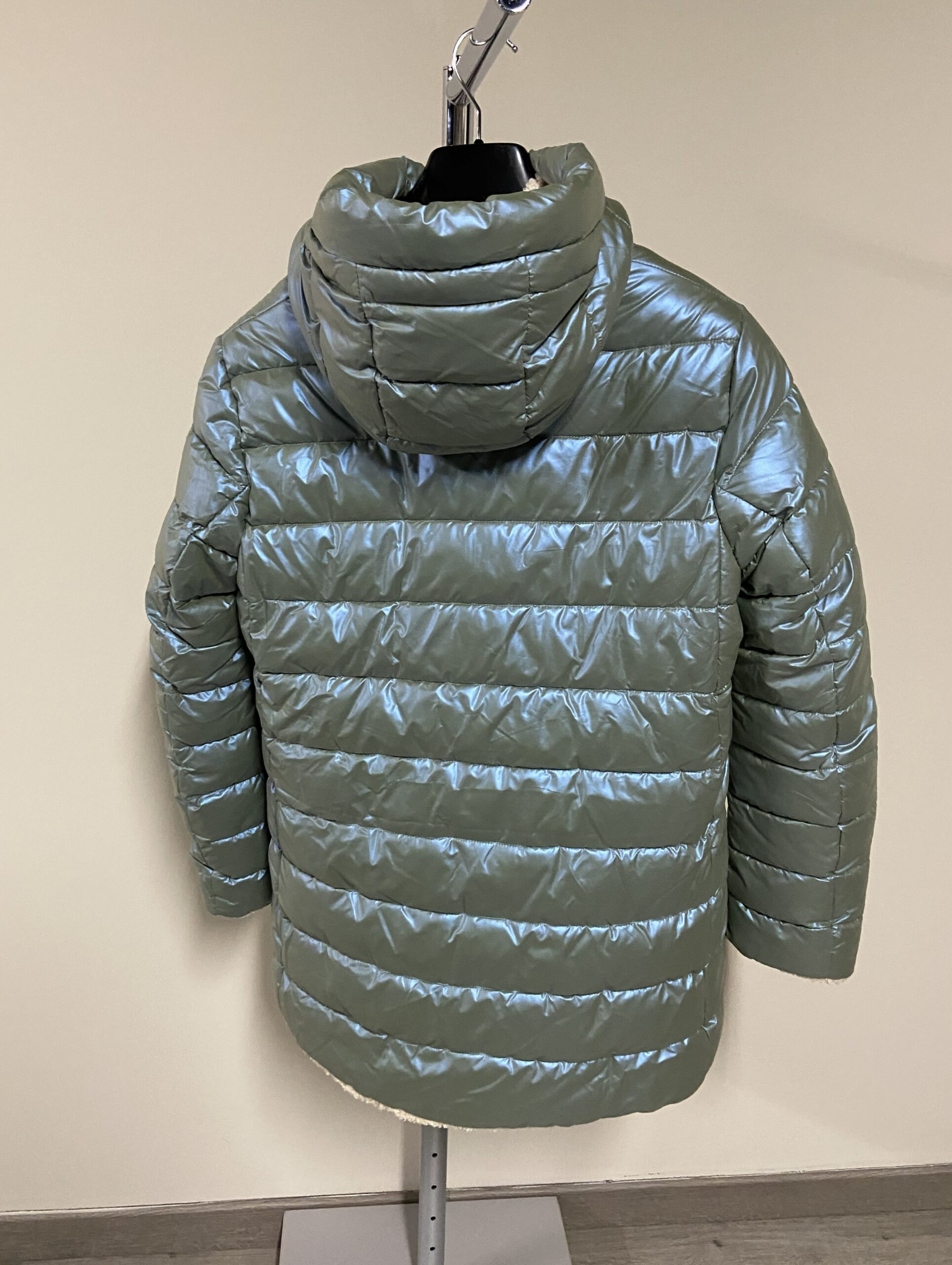 Piumino lungo azzurro reversibile con cappuccio Trussardi donna - immagine 4