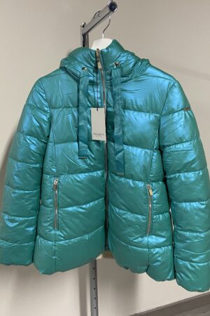 Piumino corto verde acqua lucido Trussardi donna