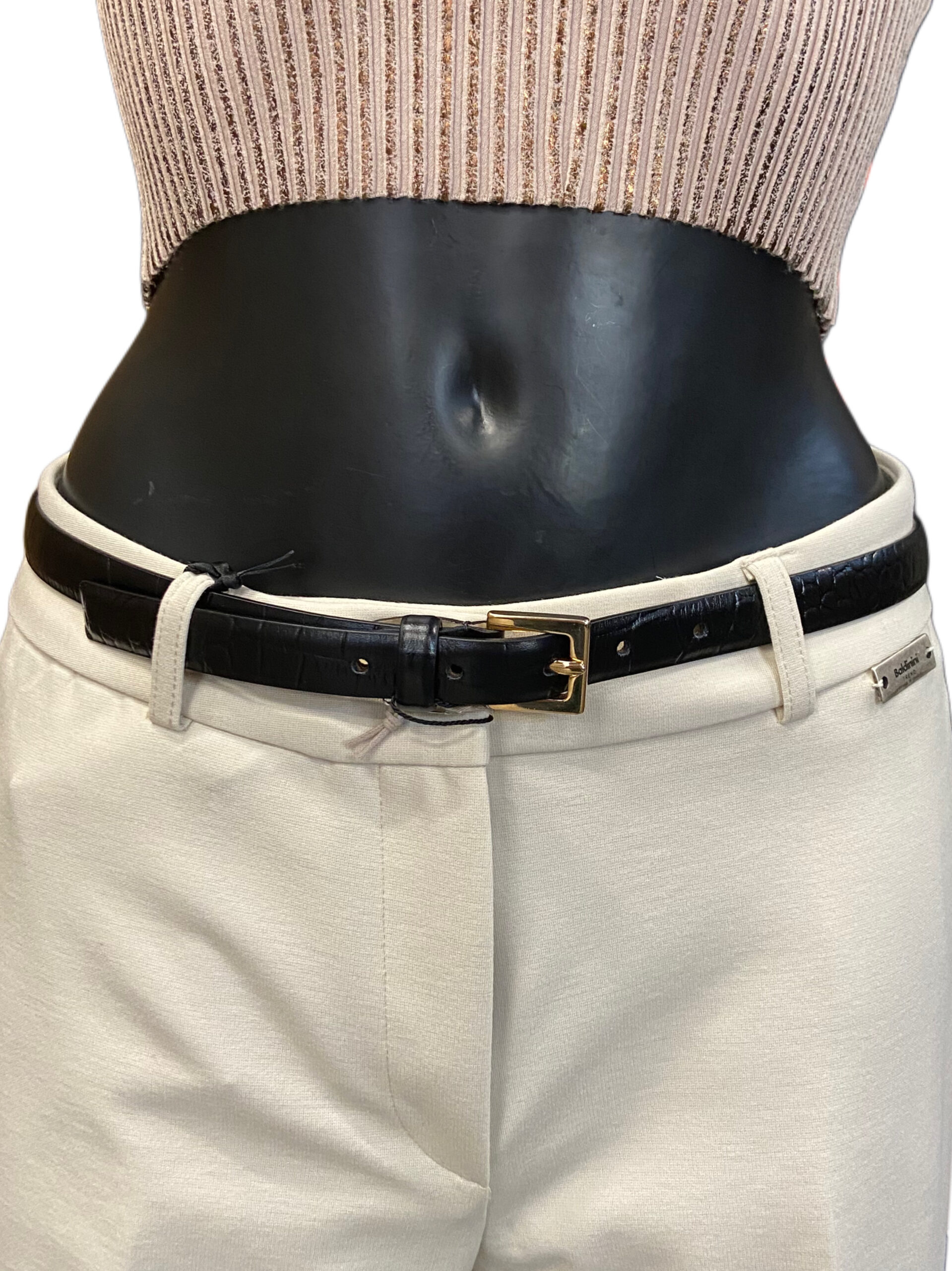 Cintura in pelle nera Frankie Morello donna