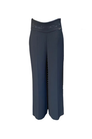 Pantaloni lunghi neri a gamba larga Frankie Morello donna