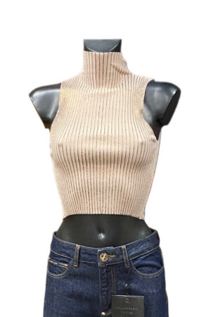 Top crop a collo alto Peserico donna