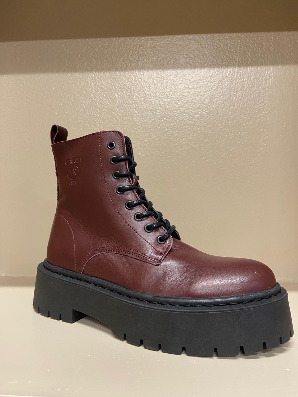Stivaletti in pelle burgundy Cerruti donna