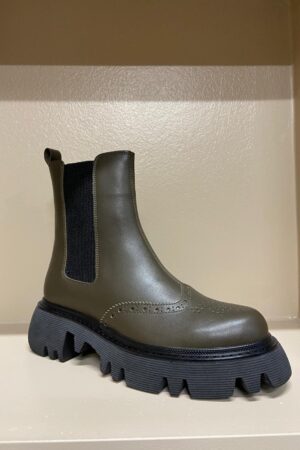 Stivaletti verdi brogue in pelle Cerruti donna