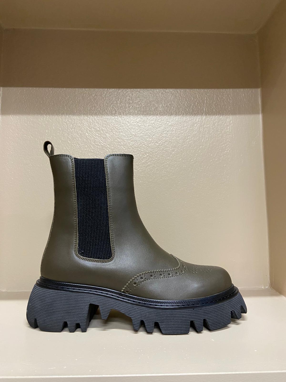 Stivaletti verdi brogue in pelle Cerruti donna - immagine 3