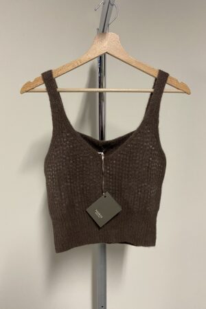 Top marrone con paillettes Peserico donna