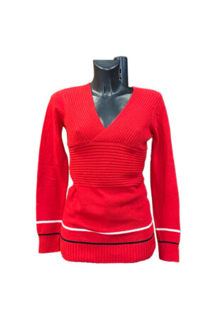 Maglione rosso con scollo a V GF Ferrè donna