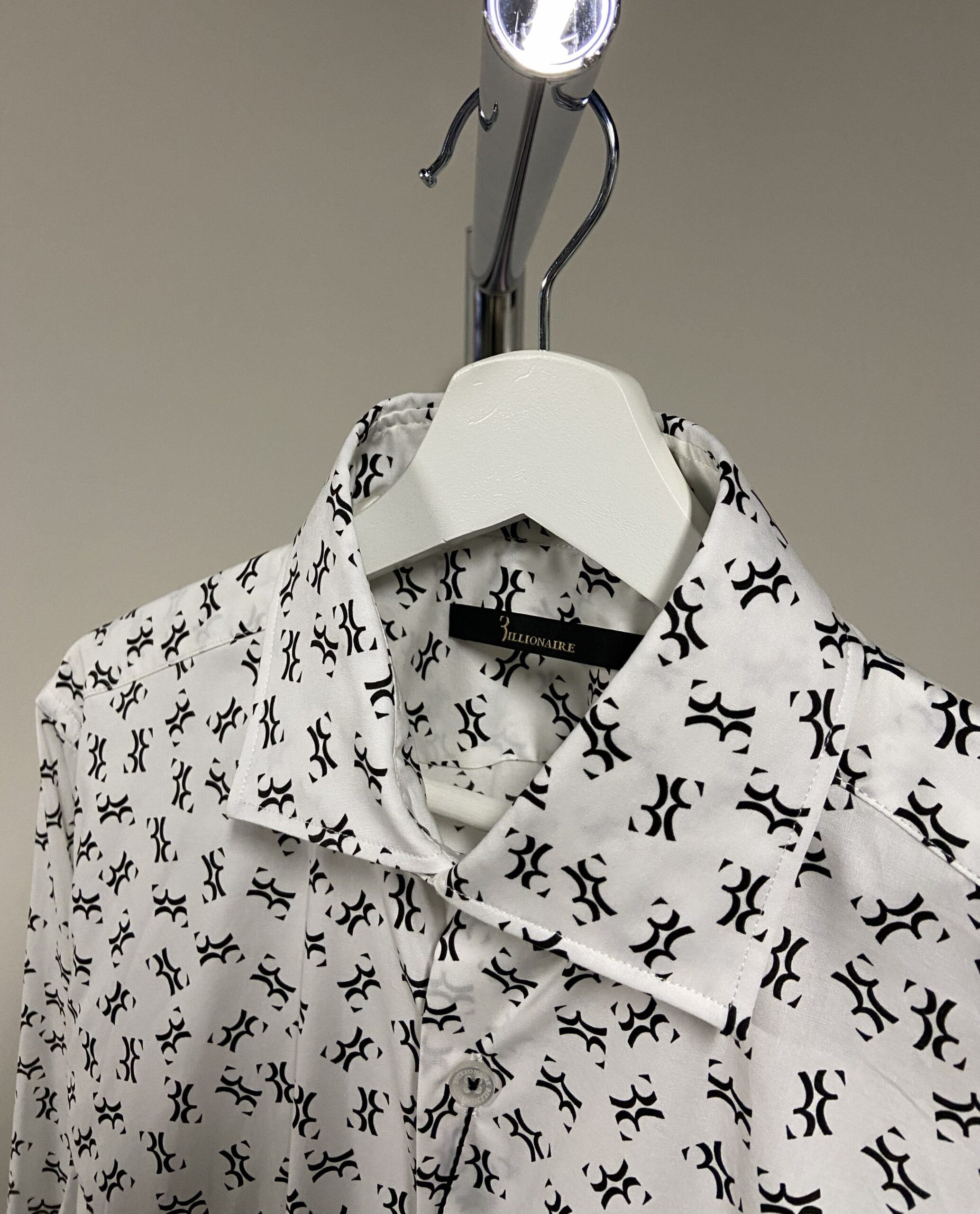 Camicia bianca con logo Billionaire uomo - immagine 4