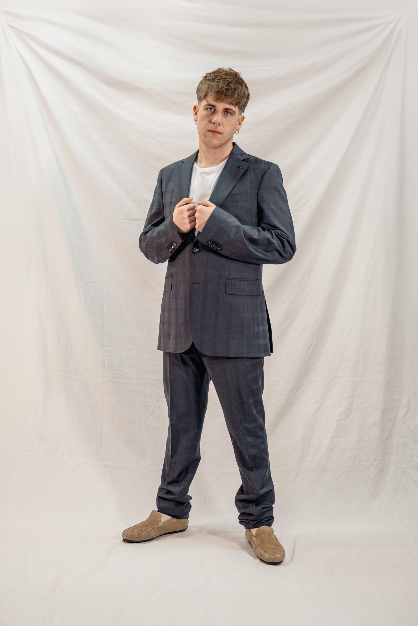 Abito a quadri grigio Trussardi uomo - immagine 6
