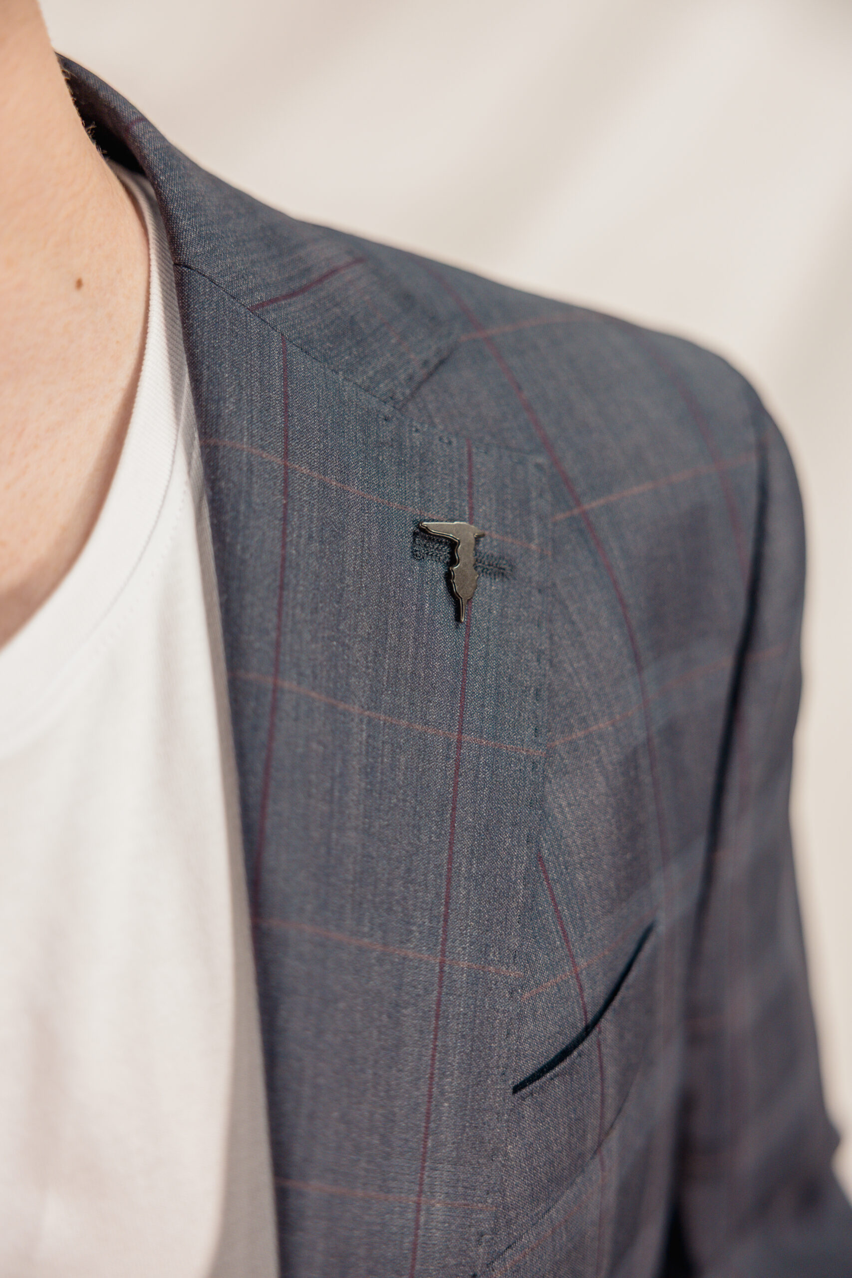 Abito a quadri grigio Trussardi uomo - immagine 2