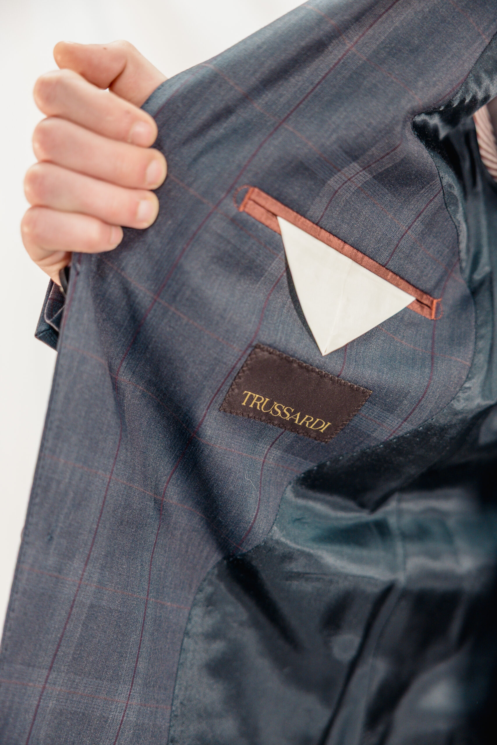 Abito a quadri grigio Trussardi uomo - immagine 3