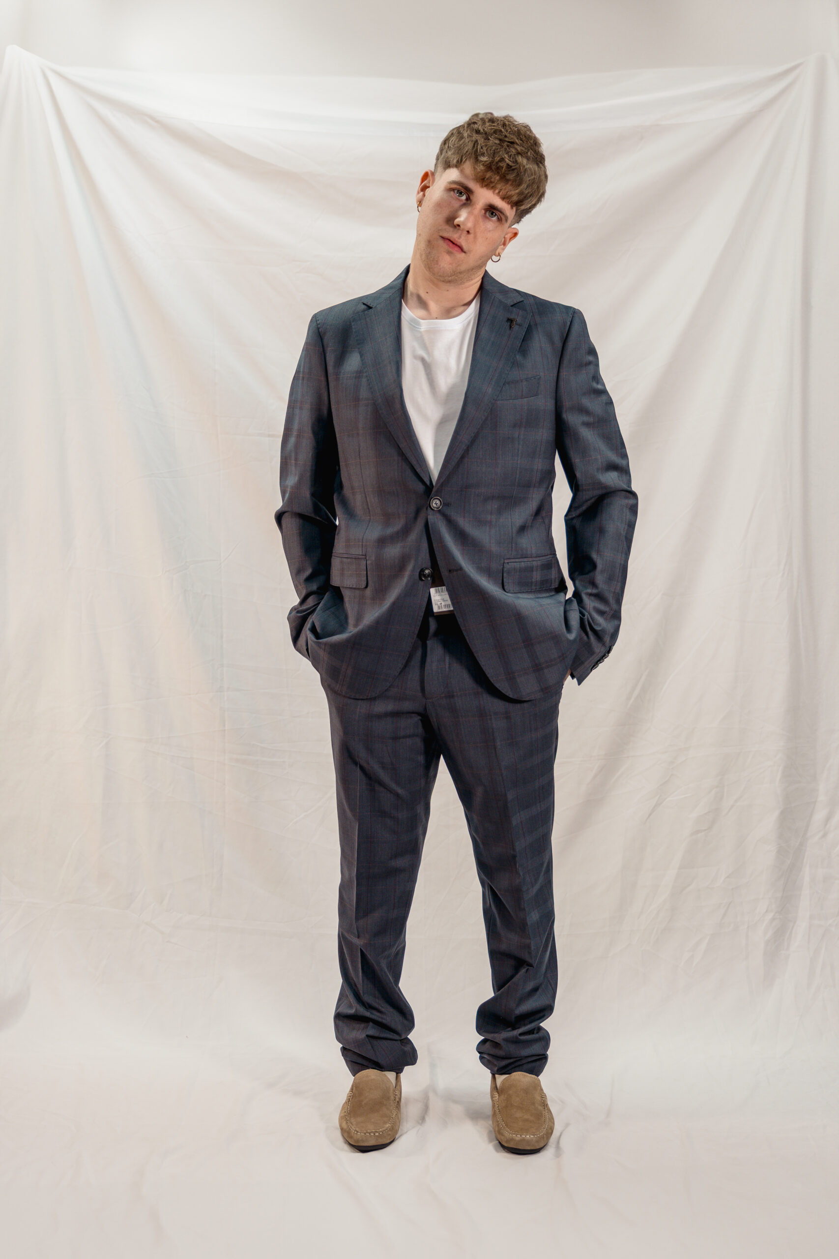 Abito a quadri grigio Trussardi uomo - immagine 4