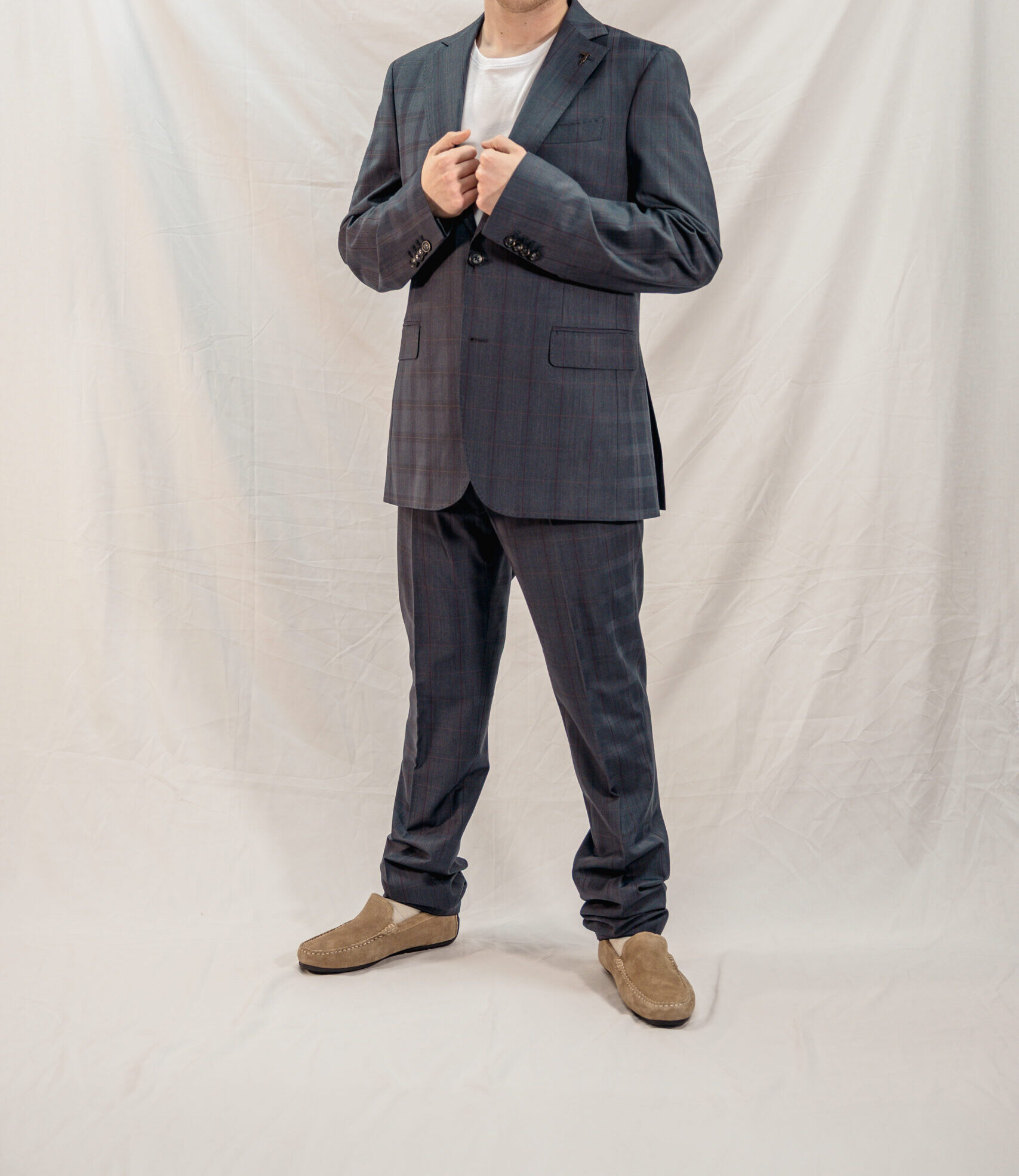 Abito a quadri grigio Trussardi uomo