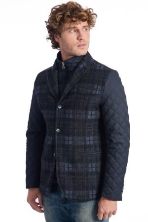 Giacca blu a quadri Roberto Pepe uomo