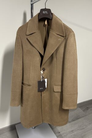 Cappotto beige in misto lana Roberto Pepe uomo
