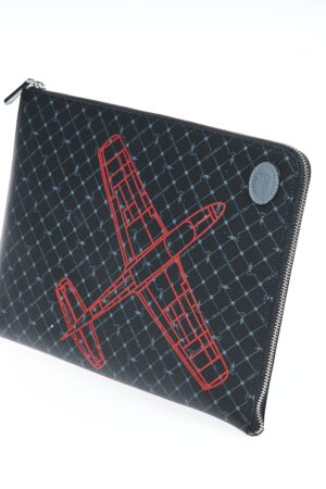 Laptop case nero in pelle Trussardi