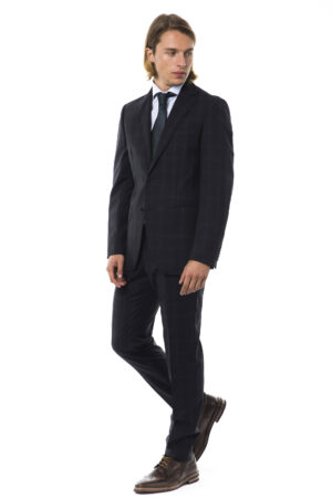 Abito nero a quadri in lana Uomini Italiani uomo
