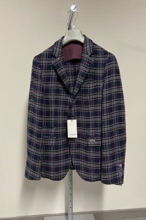 Blazer blu a quadri Trussardi uomo