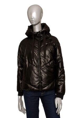 Giubbotto nero con cappuccio Baldinini donna